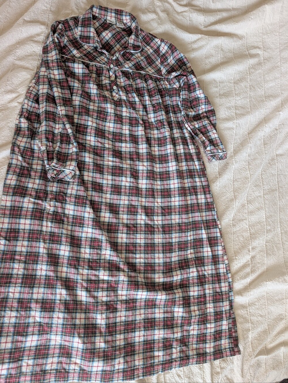 L.L. Bean Nightgown plaid tartan flannel cottage core